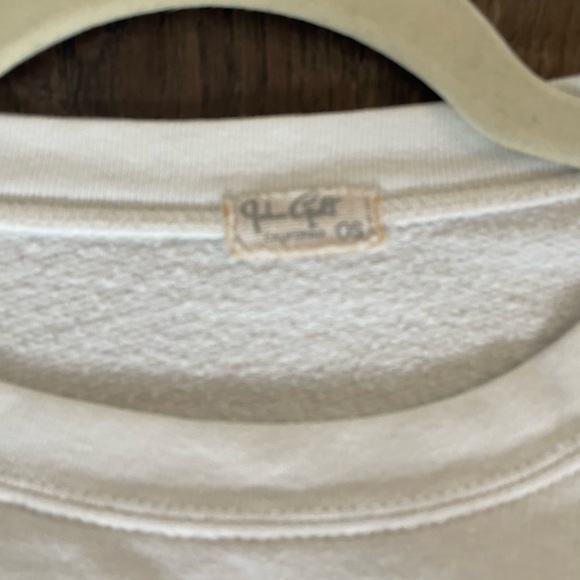 White Brandy Melville Crewneck Sweatshirt with Gray Stripe - Picture 2 of 2